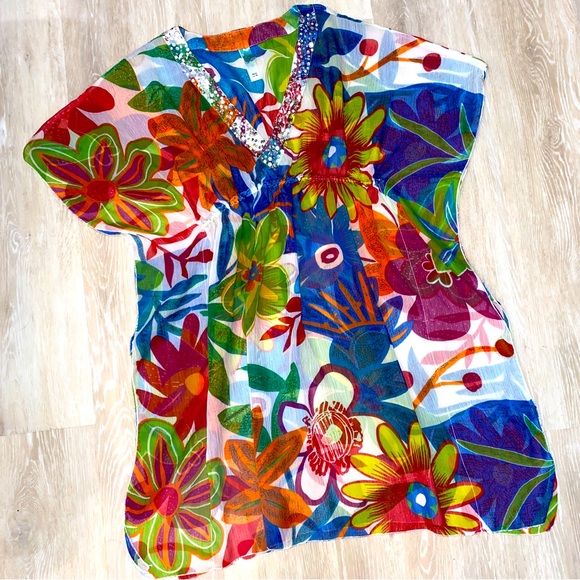 Ocean Club Colorful Floral Cover Up - Picture 3 of 6